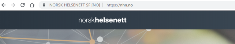 Norsk Helsenett gir tydelige singnal på at nettstedet er sikret - med  SSL-sertifikat med EV